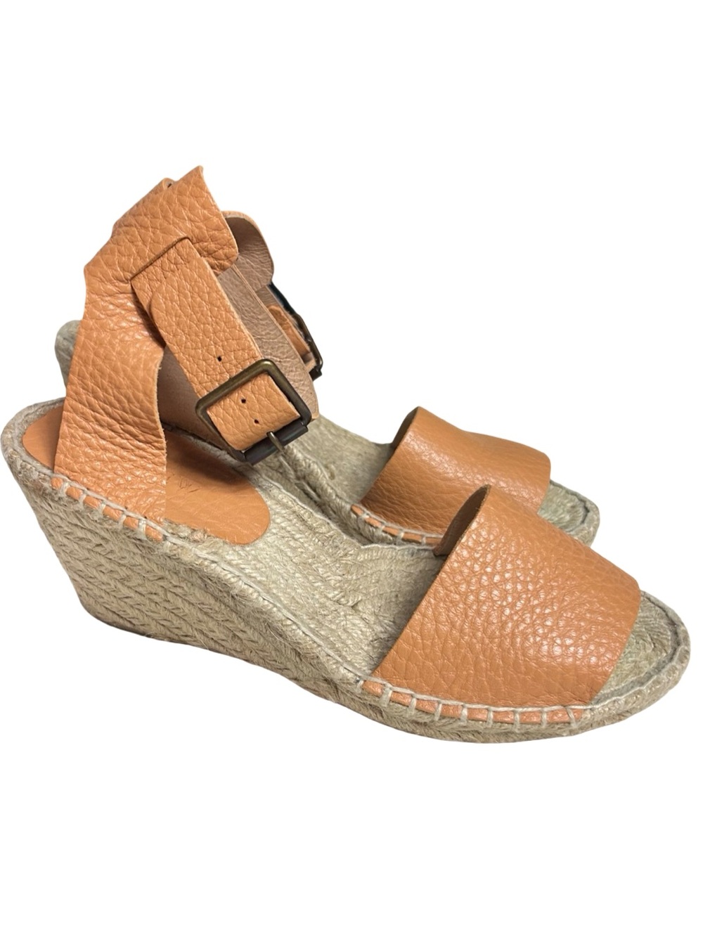 J.Crew Leather Strap Wedge Espadrille Sandals. Size 8